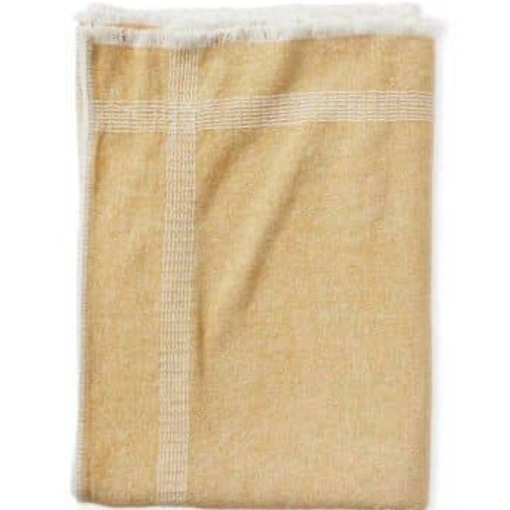 Serena & Lily Chenille Linen Throw Blanket Woven Knit 50”x70”